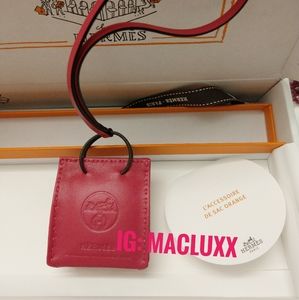 Hermes orange bag charm - rose mexico